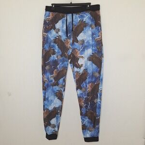 Y2K Top Drawer Eagle Lightning Bolts Joggers Large Mens Novelty Lounge Pants